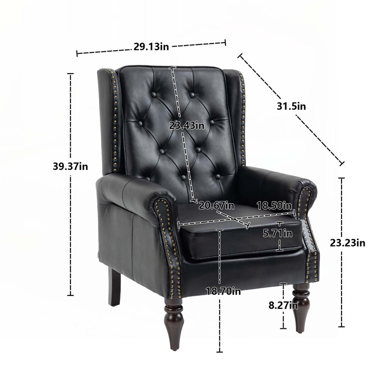 Fauteuil en polyuréthane, Similicuir noir