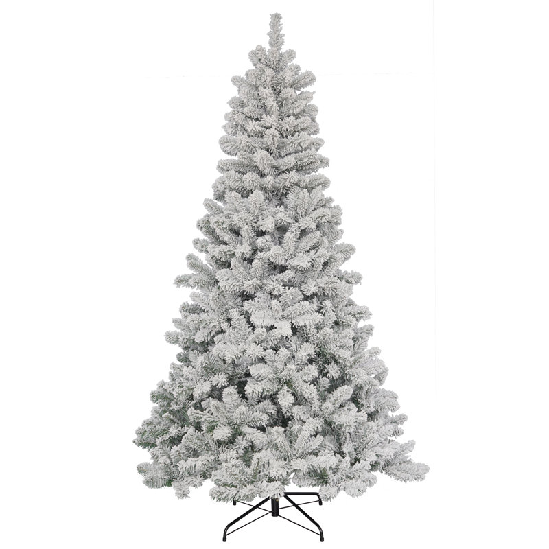 Unlit Flocked Aritficial Christmas Tree, 5.91ft H x 4.5ft W
