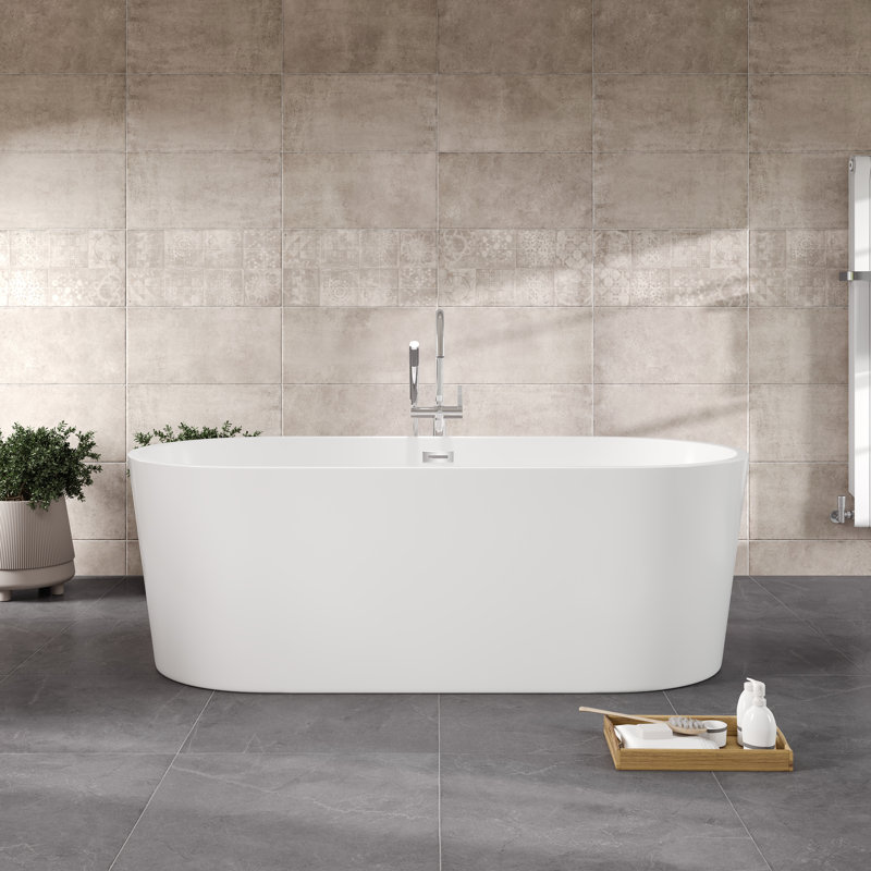 Baignoire autoportante ovale en acrylique 67 po Eviva Aura