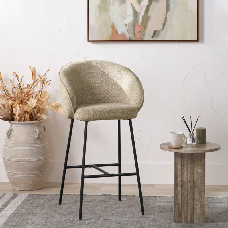 Kelsby Upholstered Counter Stool with Metal Frame