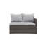 Table de patio avec 7 coussins gris Pe