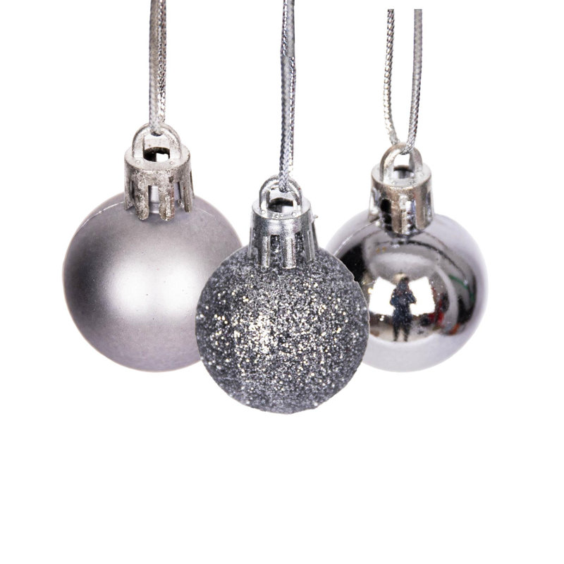 Polyvinyl Chloride (PVC) Ball Ornament, 3cm H x 3cm W x 3cm D, Grey