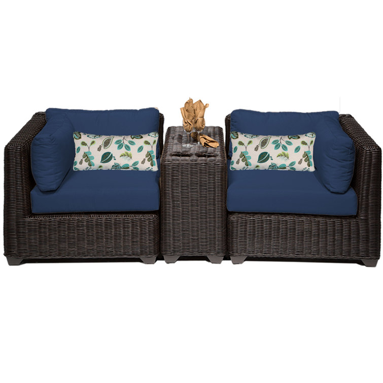 Ayomikun Wicker 2 - Person Patio Conversation Sets with Cushions