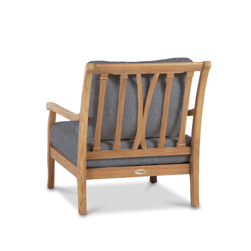 Stockton Teak Outdoor Lounge Chair, Iona Denim
