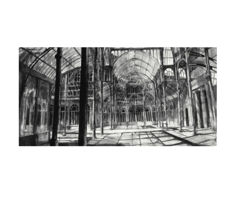 Crystal Palace Print by Paul Ngo, Image Brush Gel, 36" H x 72" W
