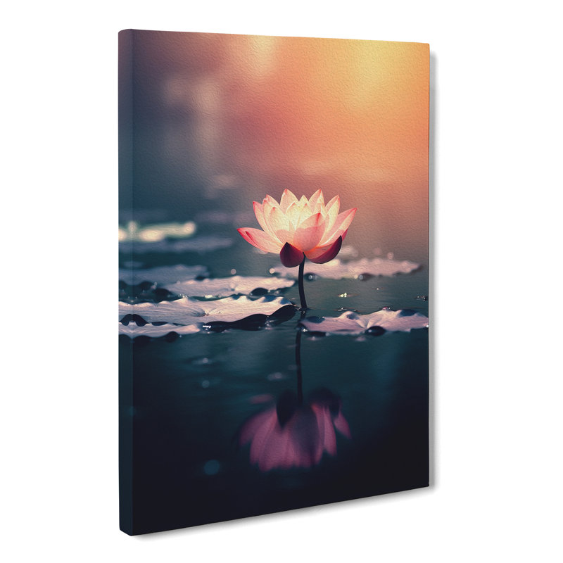 Water Lily Pond Minimalism - Wrapped Canvas, 50cm H x 35cm W x 3cm D