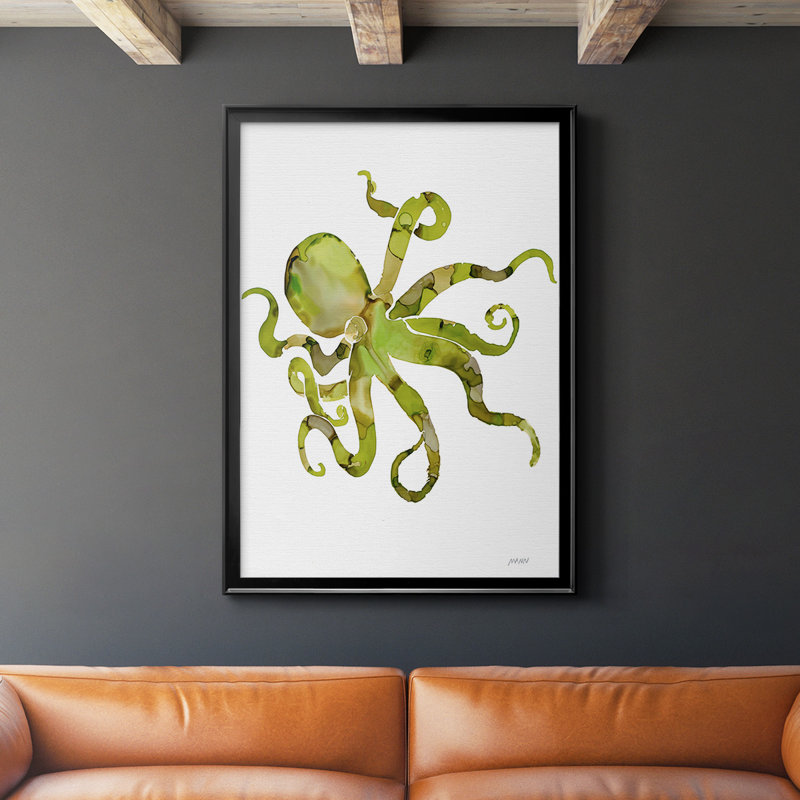 Octopus, reproduction encadrée de qualité supérieure - prête à être accrochée, H 24,5 po x l 18,5 po x P 1 po, Noir
