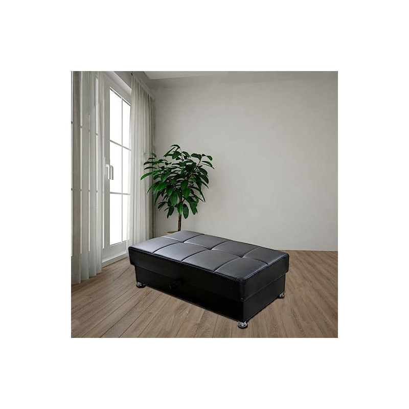 Repose-pieds Chayla, Cuir noir