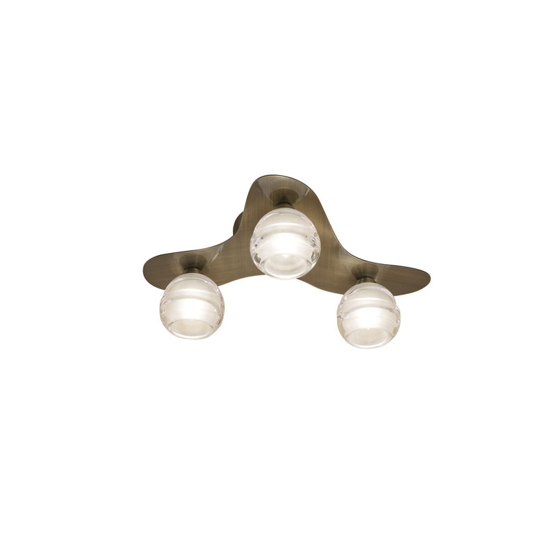 Schulen 2-Light 32cm Flush Mount, Antique Brass