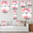 Abstract Pink Flowers Splashes II - Modern Wall Clock-338187249