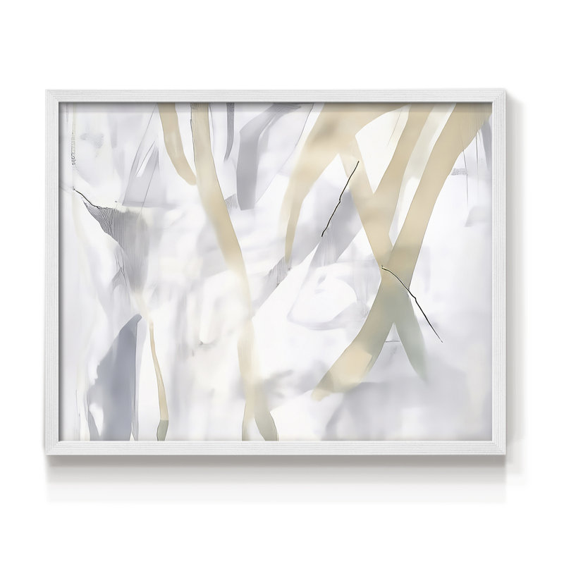 Abstrait, série Lxxli, reproduction encadrée, H 11 po x l 14 po, Blanc