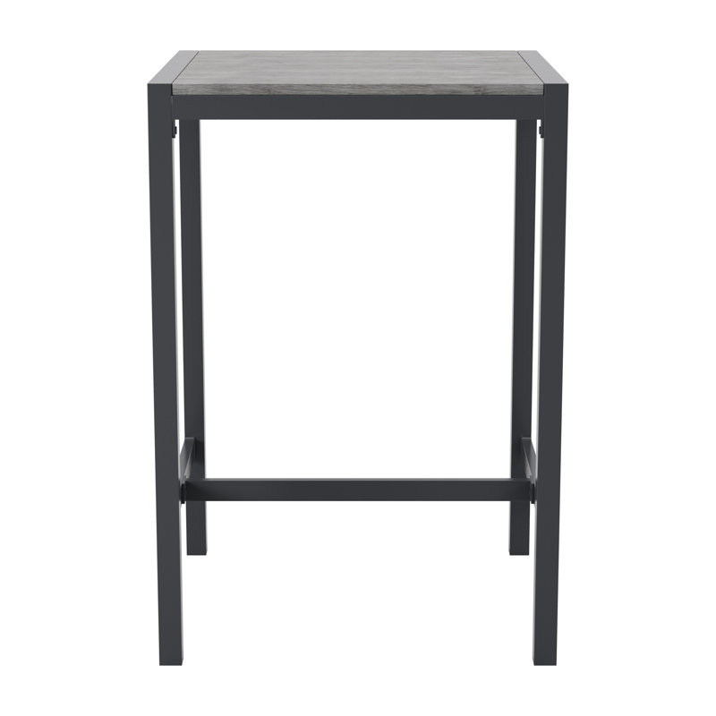 Table de bar Ellenton, Noir, Gris