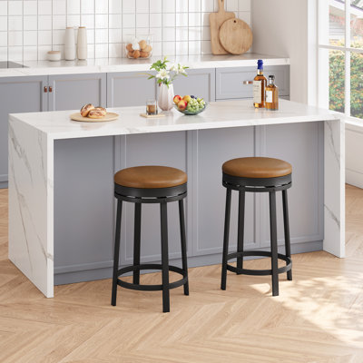 Swivel Counter Stool with Metal Frame