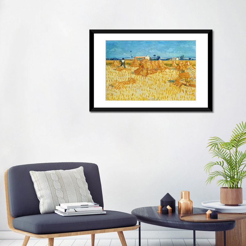 «Harvest in Provence» par Vincent Van Gogh, reproduction d'art sur toile, H 16 po x l 24 po x P 1 po, Blanc