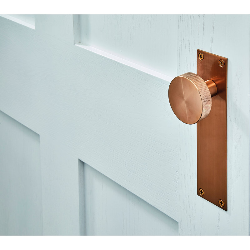 Zermatt Internal Knob on Backplate Handle Pack, Satin Copper