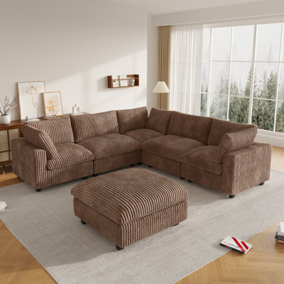 6 - Piece Upholstered Sectional With Ottoman