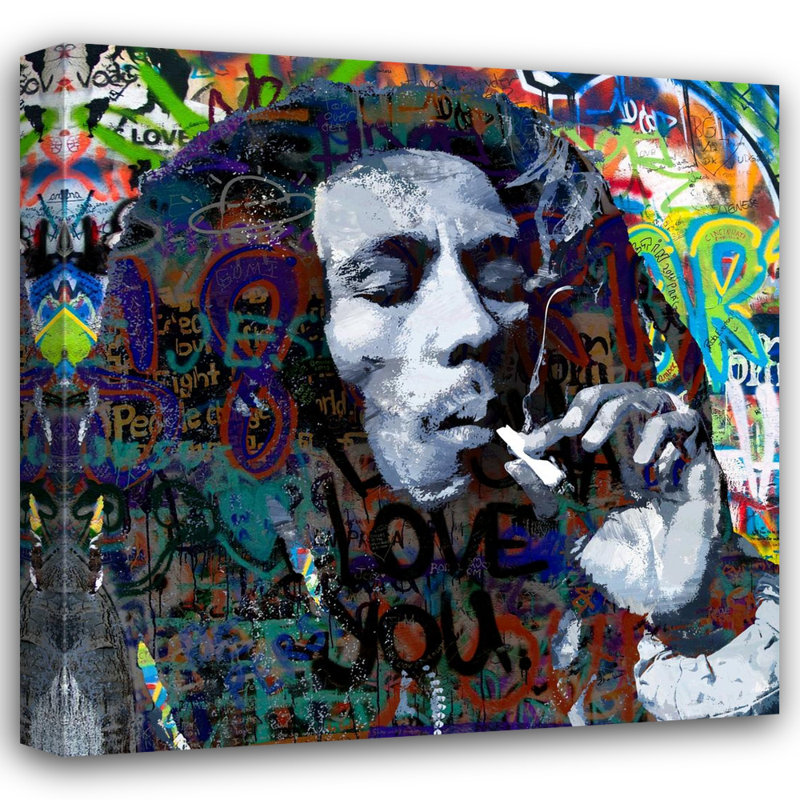 "Bob Marley One Love" par Stephen Chambers, impression sur toile tendue, H 36 po x l 36 po x P 1,5 po