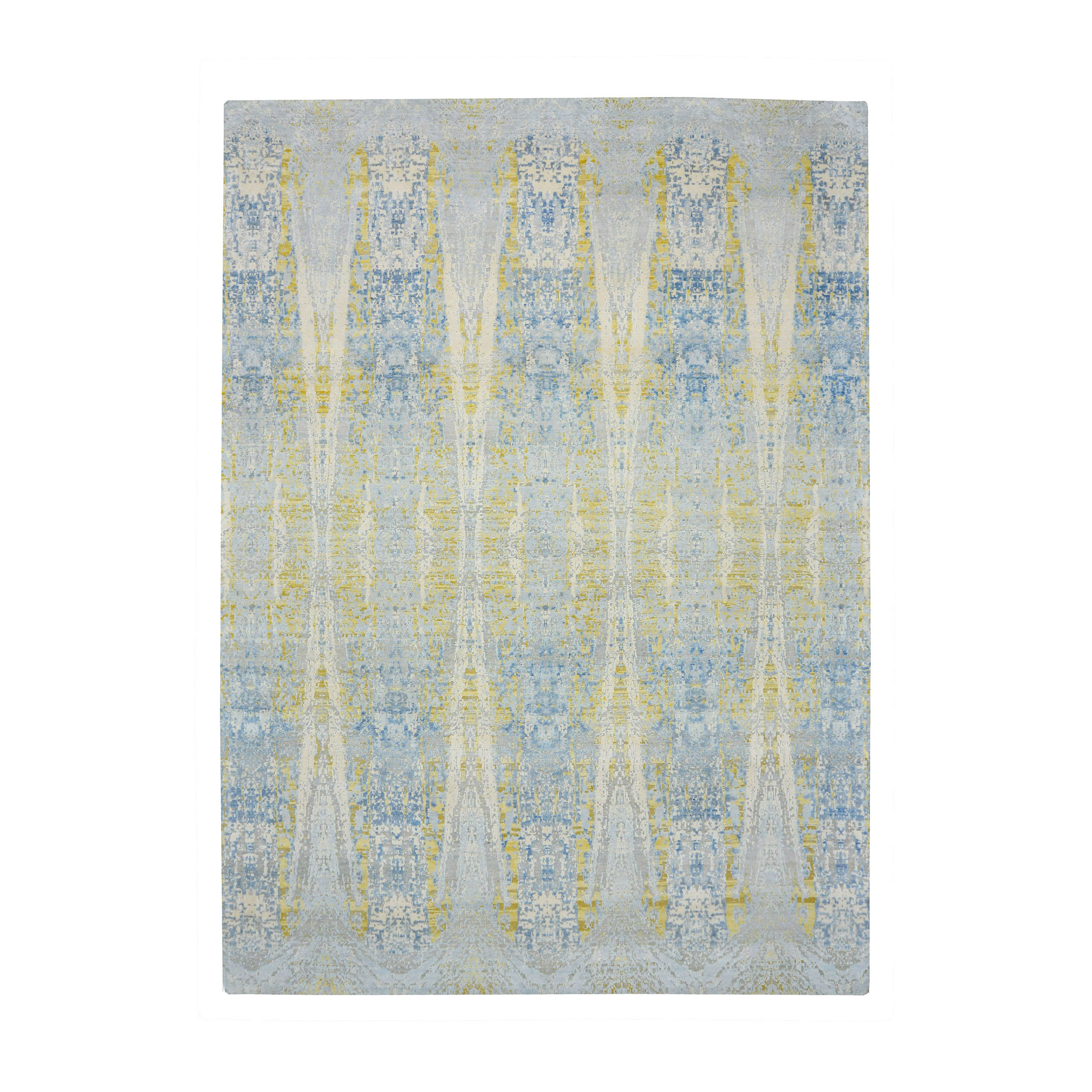 Bokara Rug Co., Inc. Damask Hand-Knotted Area Rug in Gray/Yellow/Blue ...