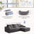 L-Shaped Sectional Sofa with Full-Compression Technology, No Assembly Required, Modular Design and Ultra-Soft Seats for Living Room Comfort-1052313461
