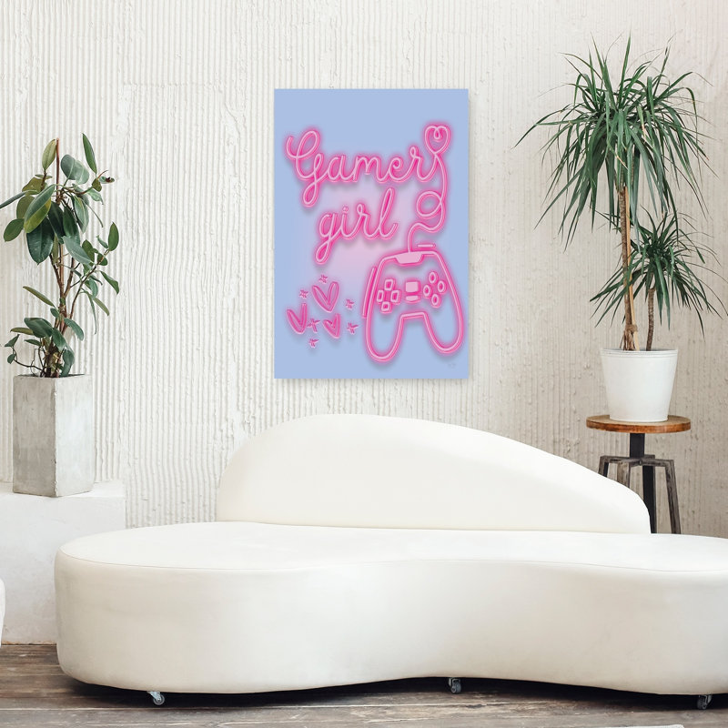 Art contemporain abstrait Gamer Girl Glow, H 36 po x l 24 po