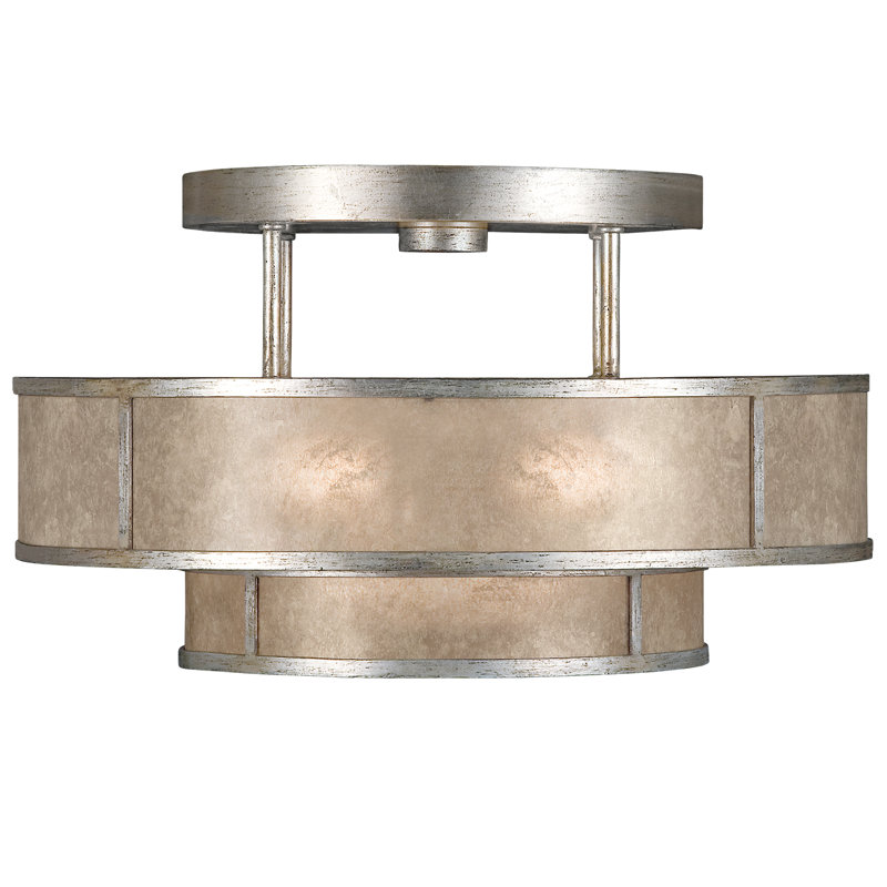 Plafonnier semi-encastré 24 po singapour moderne, Argent