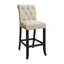 Mobilier de salle à manger de style rustique, ensemble de 2 chaises rembourrées en tissu de chenille-1437834196