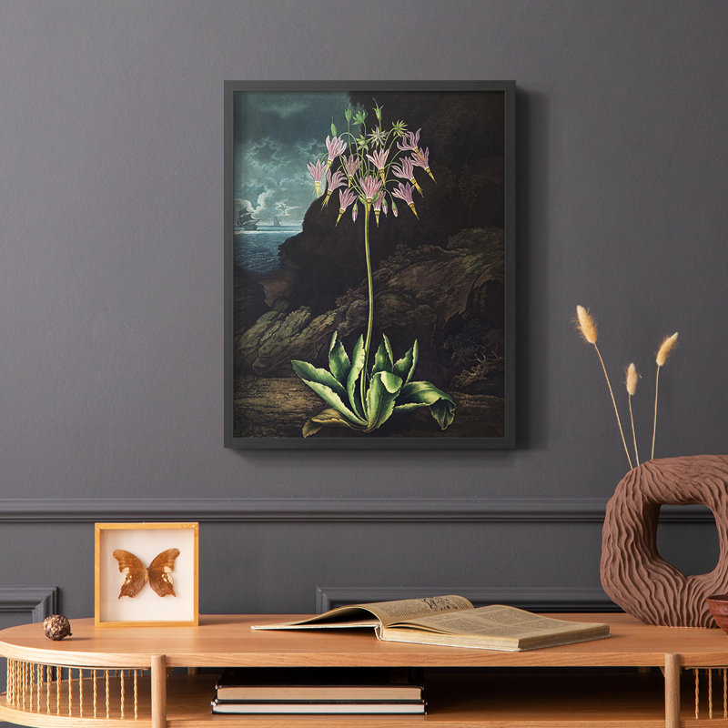Temple of Flora II, reproduction encadrée - bois massif, H 10 po x l 8 po, Noir