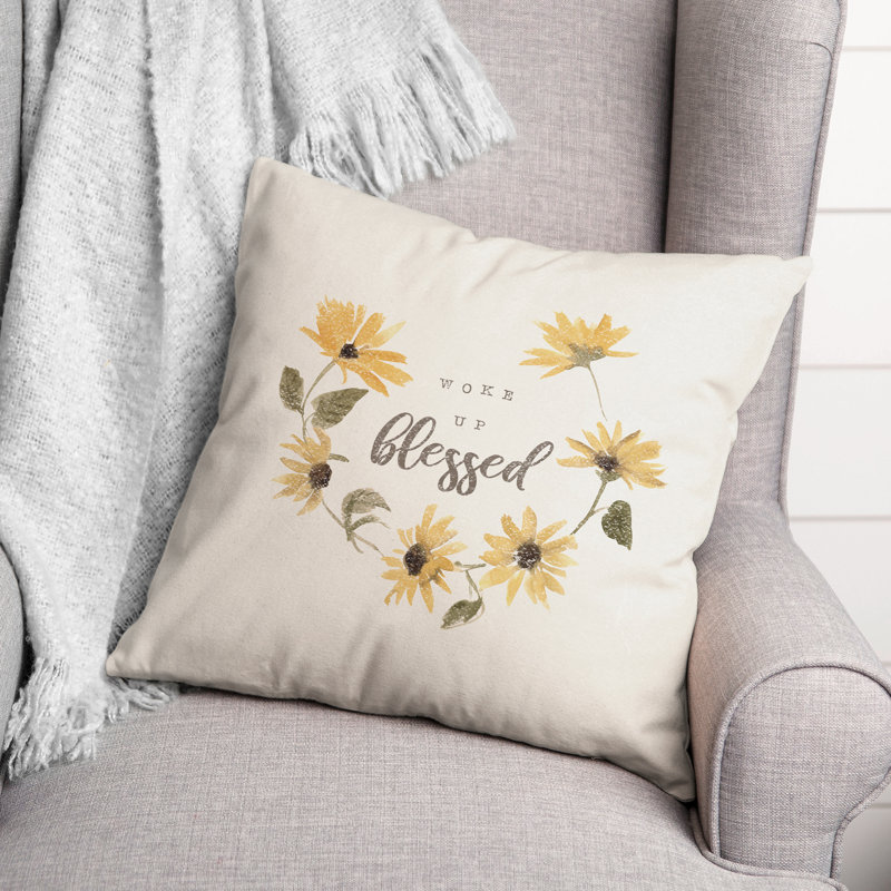 Floral Outdoor Reversible Throw Pillow