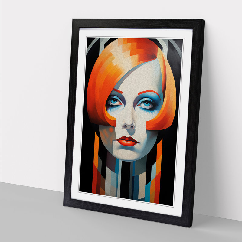Greta Garbo Constructivism - Framed Print, Black Framed, 46cm H x 34cm W