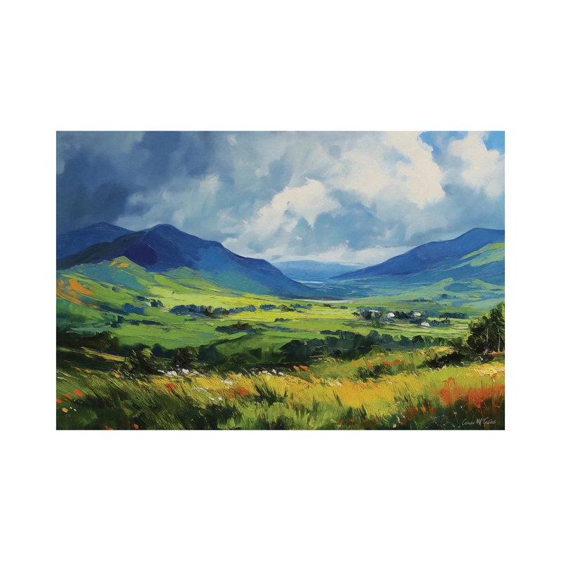 Connemara Fields II - reproduction d'art murale encadrée, H 12 po x l 18 po, Toile tendue, Ne s’applique pas
