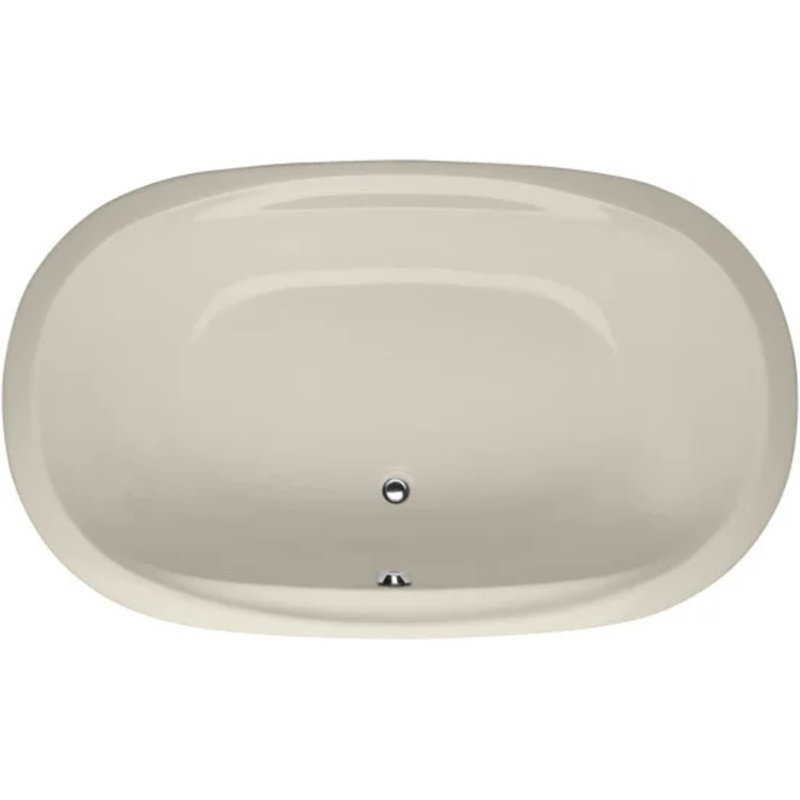 Galaxie 60'' x 38'' Soaking Acrylic Bathtub, Biscuit, Polished Chrome