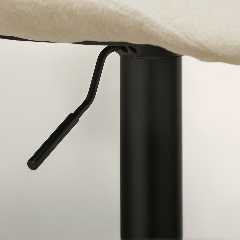 Styner Swivel Upholstered Adjustable Height Counter Stool with Metal Frame, Beige