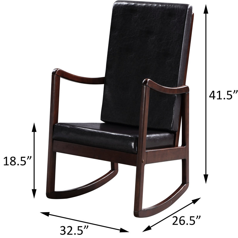 Fauteuil à bascule brun foncé et rembourré de mousse pour un look moderne avec un support de revêtement en couleur