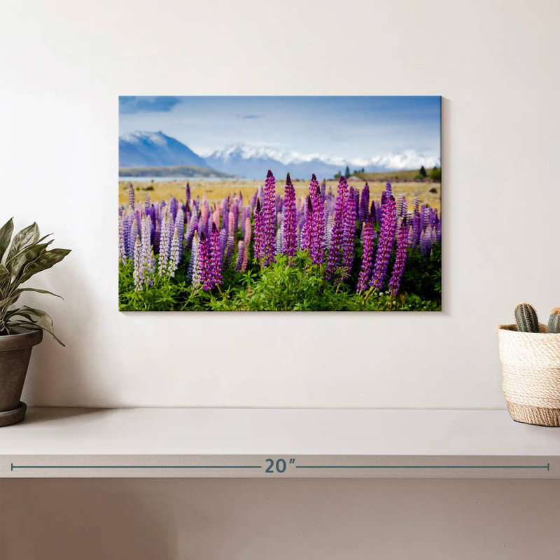 Harnek en fleurs mauves, H 8 po x l 12 po