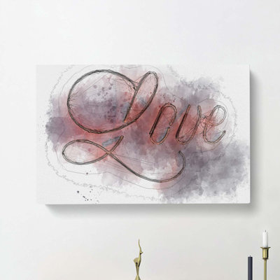 Love Sign In Abstract - Wrapped Canvas