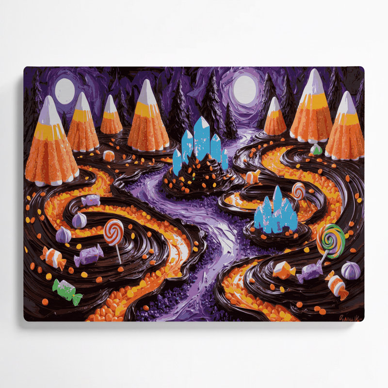 Dessert d'Halloween, bonbon, art mural en métal brun, H 11 po x l 14 po