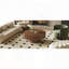 Table basse ronde cannelée avec plateau de table épais de 8,5 po - noyer, 35,4 po-1337010309-1337010307
