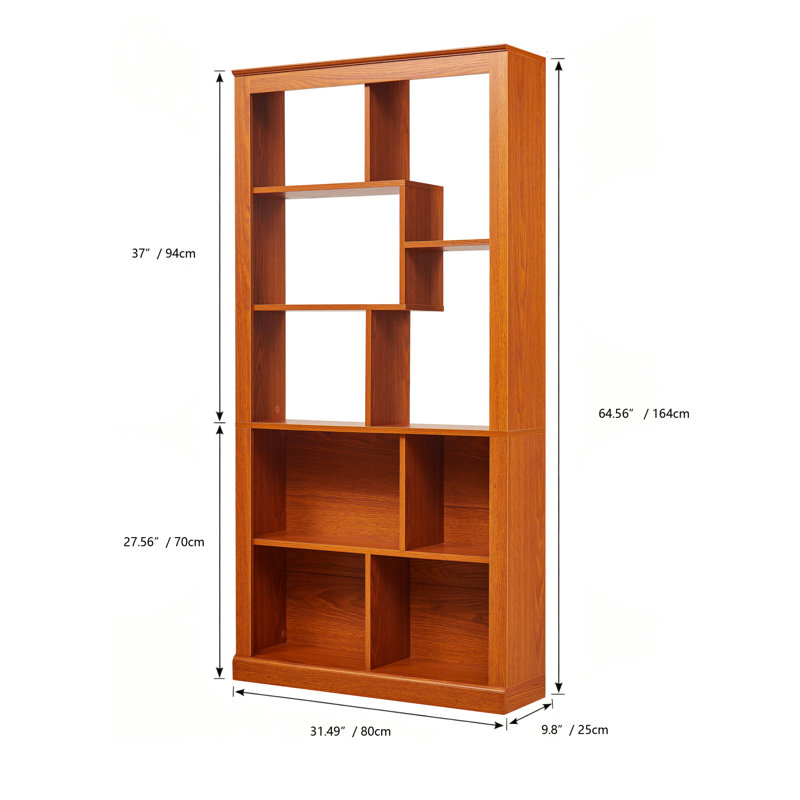 Bibliothèques avec rangement, bois aggloméré chêne foncé, tablette ouverte moderne pour la maison