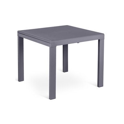 Brigham Extendable Glass Top Metal Base Dining Table