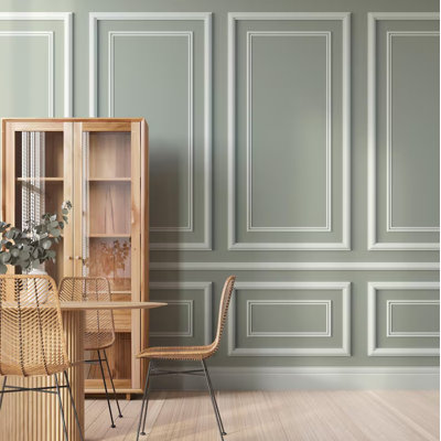 Sage Green Classic Wall Panel Mural