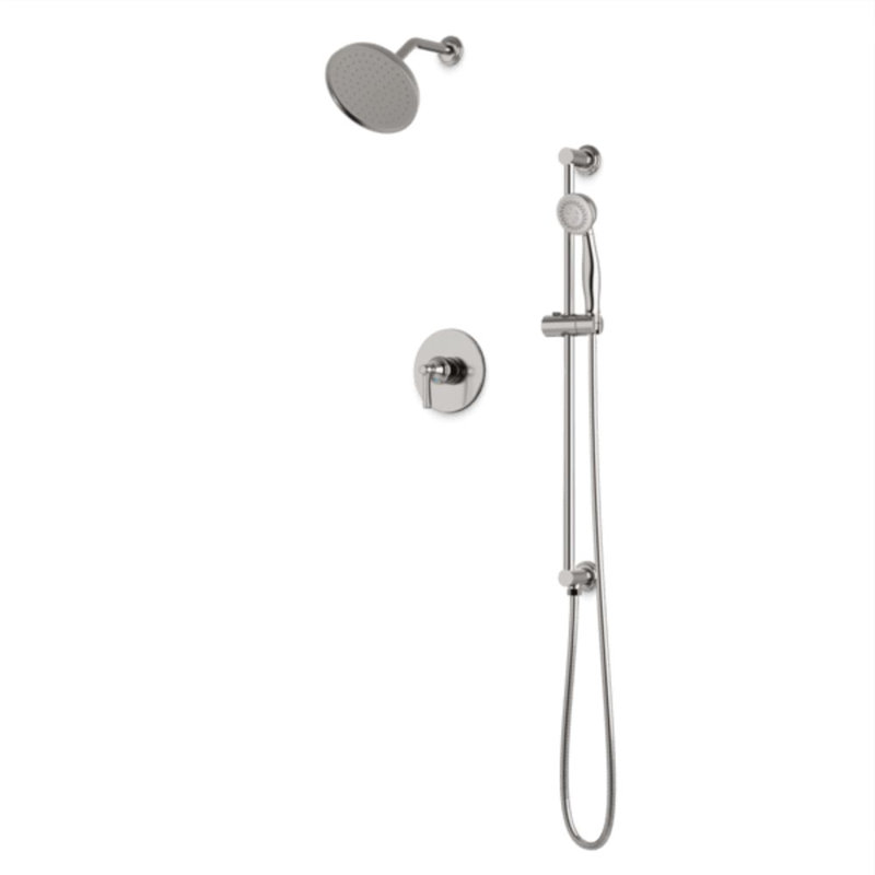 Classic 2-Way Pressure Balance Shower Trim Kit With Hand Held Shower On Slide Bar With Separate Water Outlet, Brushed Nickel