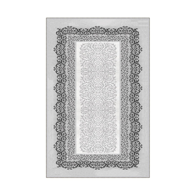 Tapis oriental en polyester tissé à la machine Leer, Rectangle 2 pi 7 po x 4 pi 11 po