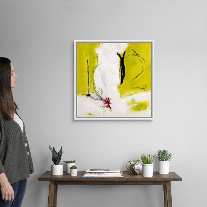 «Fling Into Spring» par Brent Abe - reproduction d'art sur toile, H 26 po x l 26 po x P 1,75 po, Cadre flottant blanc