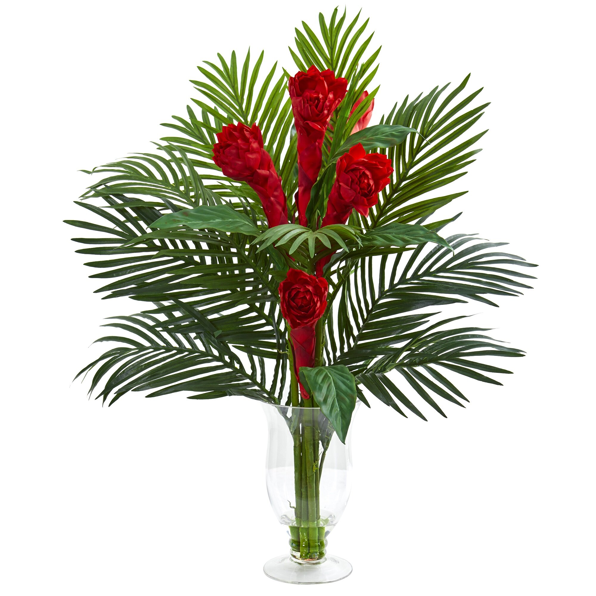 bayou breeze artificial ginger torch floral arrangement in vase