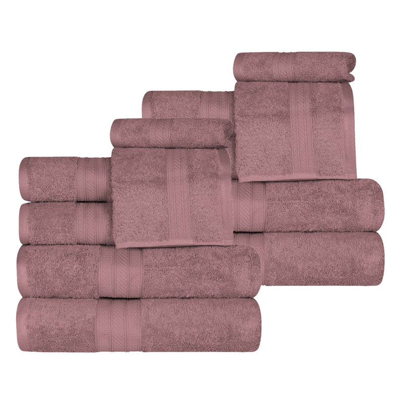 Ensemble de serviettes en coton 12 pièces Atlas, Frappé au raisin