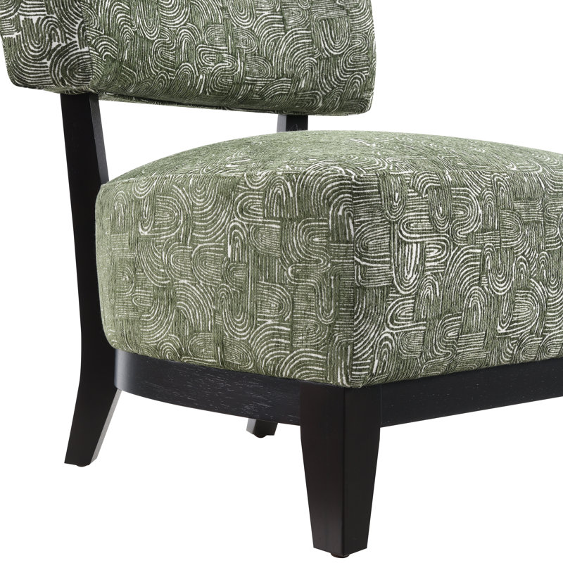 Fauteuil d'appoint rembourré avec dossier incliné Swirle, Vert