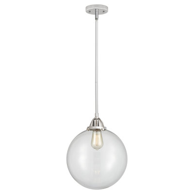 Nouveau 2 - Alphonsa - 1 Light 8" Stem Hung Mini Pendant - LED Bulb - Polished Chrome Finish - Seedy Shade