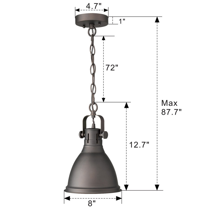 Luminaire suspendu en dome à 1 lumière
