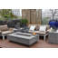 Hampton 56" Outdoor Light Grey Concrete Fire Table 45,000 BTU - Includes Lava Rocks and PVC Cover-2063389567