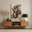 Art mural abstrait en métal beige 88-2021806803